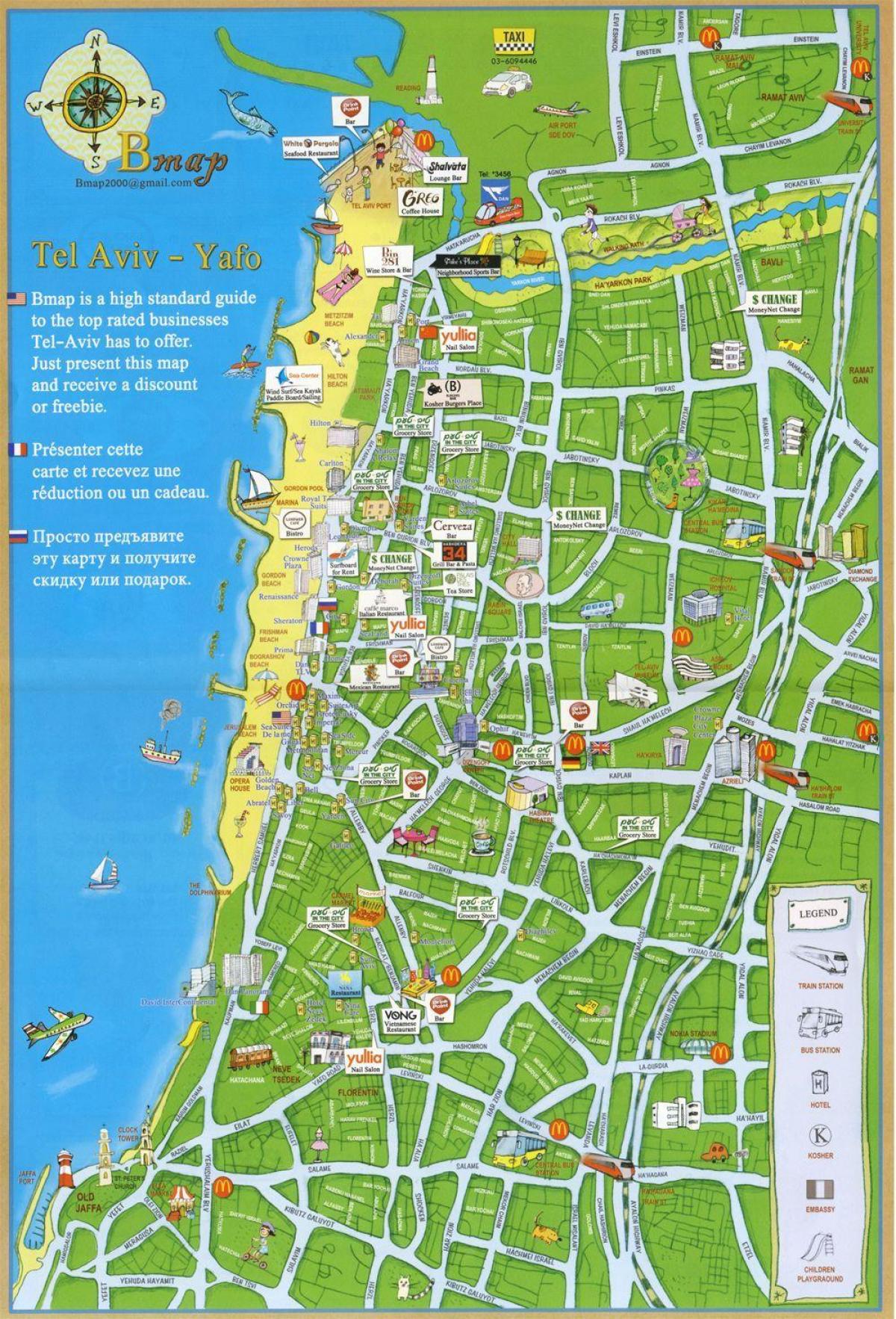 Tel Aviv attractions map