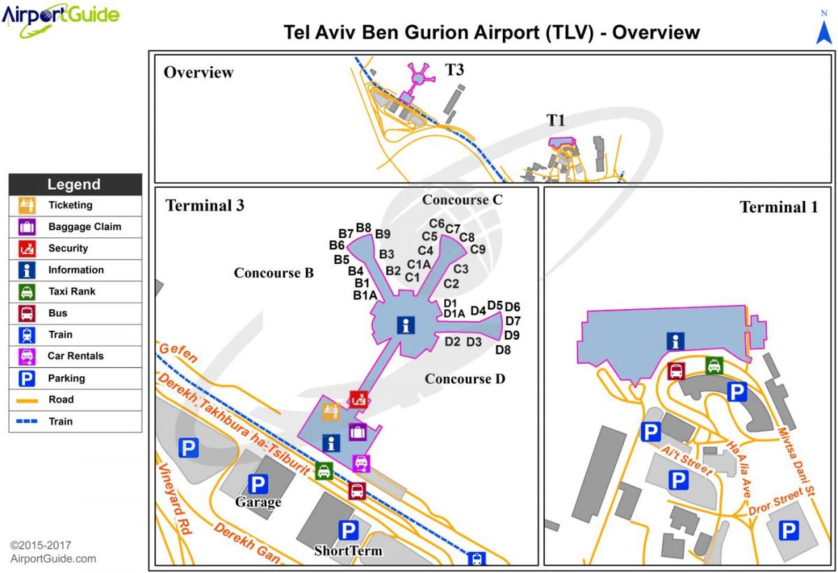 ben gurion airport terminal 1 map
