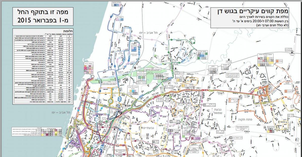 Tel Aviv bus routes map