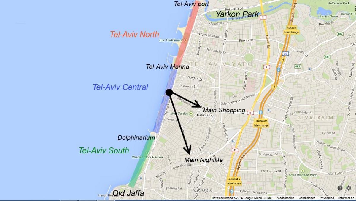 map of Tel Aviv nightlife