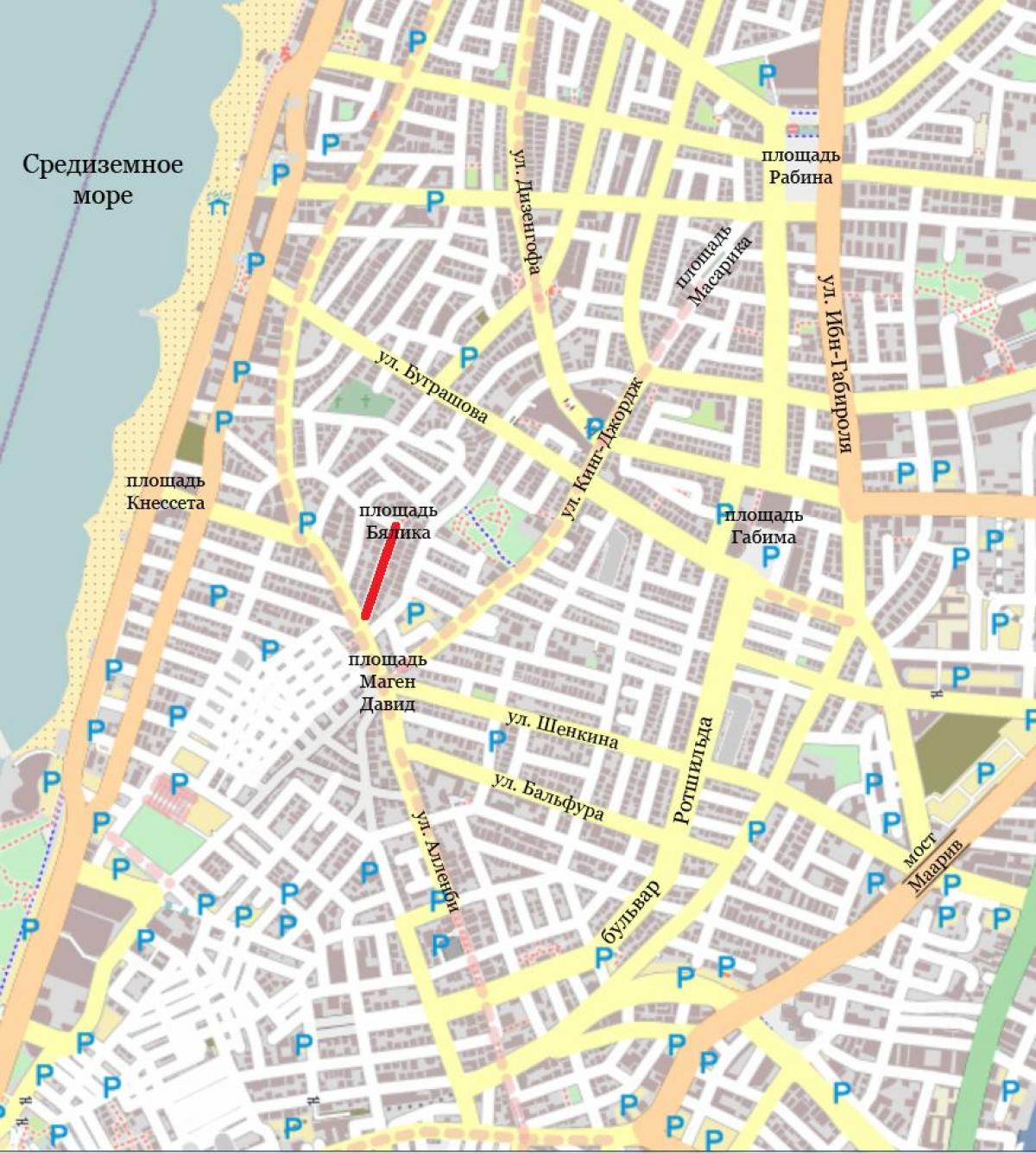 street map of Tel Aviv israel