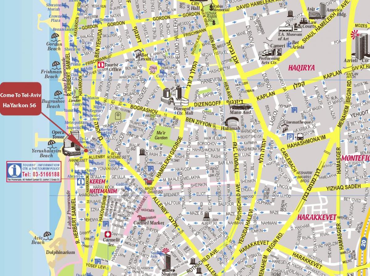 map of Tel Aviv walking tour