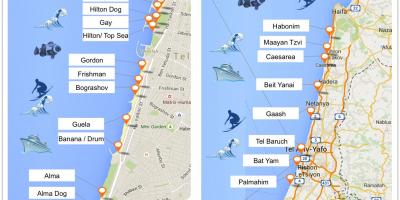 Map of Tel Aviv beaches